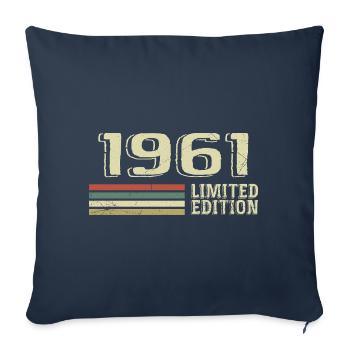 Born in 1961 Birthday 1961 Vintage 1961 - Sofa pillowcase 17,3'' x 17,3'' (45 x 45 cm) - navy - Front