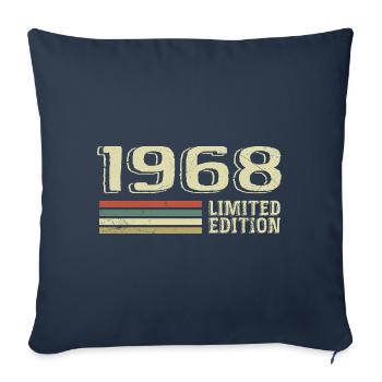 Nées en 1968 anniversaire 1968 Vintage 1968 - Housse de coussin décorative 45 x 45 cm - bleu marine - Devant