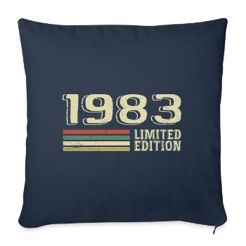 Nées en 1983 anniversaire 1983 Vintage 1983 - Housse de coussin décorative 45 x 45 cm - bleu marine - Devant