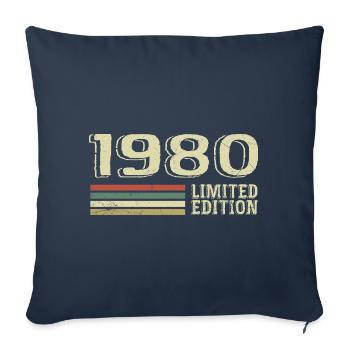 Born in 1980 Birthday 1980 Vintage 1980's - Sofa pillowcase 17,3'' x 17,3'' (45 x 45 cm) - navy - Front
