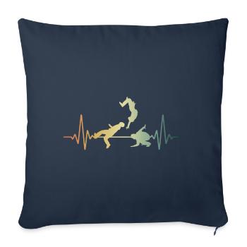 Heartbeat Parkour Wallflip ECG Pulse - Housse de coussin décorative 45 x 45 cm - bleu marine - Devant