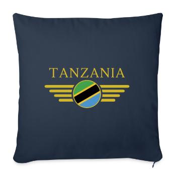I Love Tanzania, Elegance Style Design T-Shirt - Sofa pillowcase 17,3'' x 17,3'' (45 x 45 cm) - navy - Front