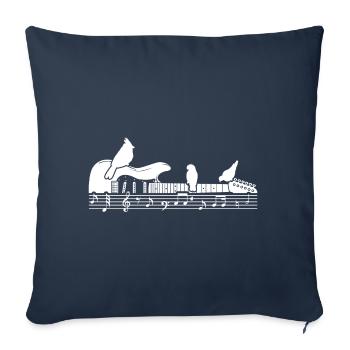 Electric Guitar Birds Nature Music - Sofa pillowcase 17,3'' x 17,3'' (45 x 45 cm) - navy - Front