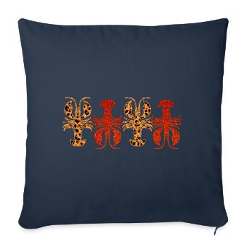 Saison du crabe Drôles De crabes Cuisiner le homard Cuisine - Housse de coussin décorative 45 x 45 cm - bleu marine - Devant