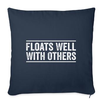 Summer River Floats Well With Others Float Trip - Housse de coussin décorative 45 x 45 cm - bleu marine - Devant