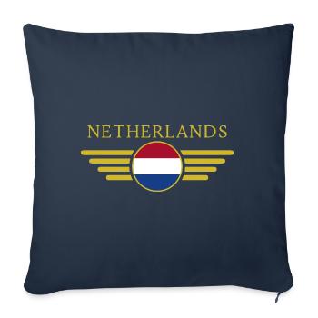 J’aime les Pays-Bas, T-shirt design de style élégance - Housse de coussin décorative 45 x 45 cm - bleu marine - Devant