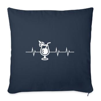 Cocktail Heartbeat - Goûtez les vibrations - Housse de coussin décorative 45 x 45 cm - bleu marine - Devant