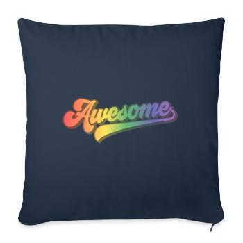 Super | Arc-en-ciel impressionnant - Housse de coussin décorative 45 x 45 cm - bleu marine - Devant