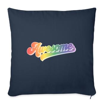 Super | Arc-en-ciel impressionnant - Housse de coussin décorative 45 x 45 cm - bleu marine - Devant