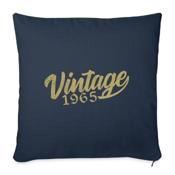1965 Vintage 1965 Cadeau D'anniversaire 1965 Rétro - Housse de coussin décorative 45 x 45 cm - bleu marine - Devant