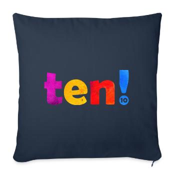 DIX 10 ANS 10E ANNIVERSAIRE - Housse de coussin décorative 45 x 45 cm - bleu marine - Devant