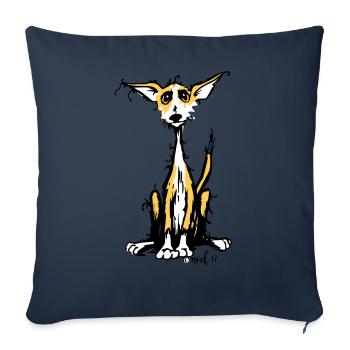 Rauhaar Podenco - Sofakissenbezug 45 x 45 cm - Navy - Vorne