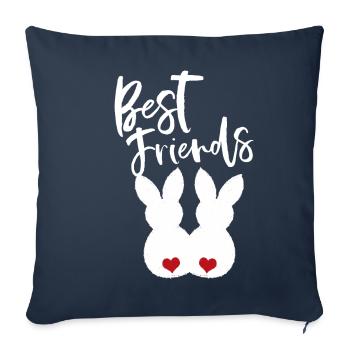 Ostern Beste Freunde - Osterhasen Hase Hasen - Sofakissenbezug 45 x 45 cm - Navy - Vorne