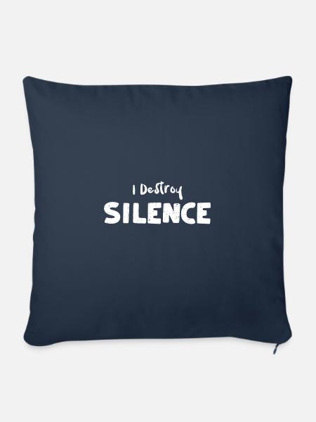I Destroy Silence - Drums - Sofakissenbezug 45 x 45 cm - Navy