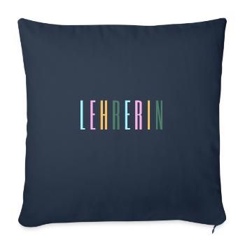 Lehrerin - Schule, Beruf, Klassenzimmer - Sofakissenbezug 45 x 45 cm - Navy - Vorne