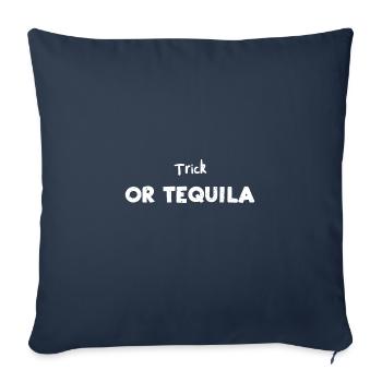 Astuce ou Tequila - Halloween - Housse de coussin décorative 45 x 45 cm - bleu marine - Devant