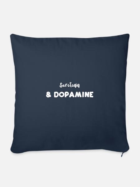 Serotonin & Dopamine - Science - Sofakissenbezug 45 x 45 cm - Navy