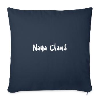 Nana Claus - Famille de Noël - Housse de coussin décorative 45 x 45 cm - bleu marine - Devant