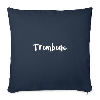 Trombone - Music - Sofa pillowcase 17,3'' x 17,3'' (45 x 45 cm) - navy - Front