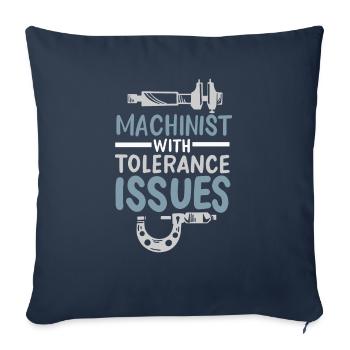 Cadeau d’ingénieur mécanicien machiniste - Housse de coussin décorative 45 x 45 cm - bleu marine - Devant