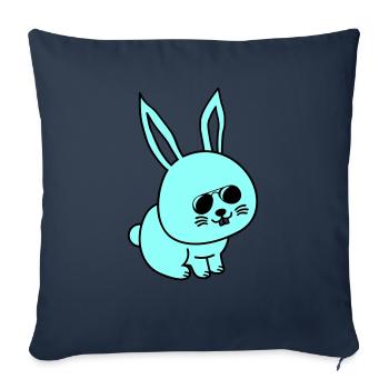 Lapin Bande Dessinée Cool - Housse de coussin décorative 45 x 45 cm - bleu marine - Devant