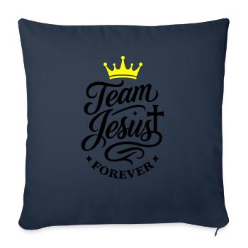 L’Équipe Jésus dicte - Housse de coussin décorative 45 x 45 cm - bleu marine - Devant