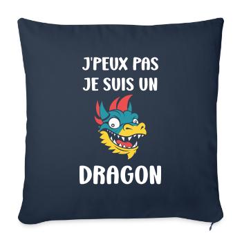 Bébé dragon - Housse de coussin décorative 45 x 45 cm - bleu marine - Devant