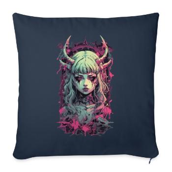 Pastel Goth Demon Gothic Girl Streetwear Design - Sofakissenbezug 45 x 45 cm - Navy - Vorne