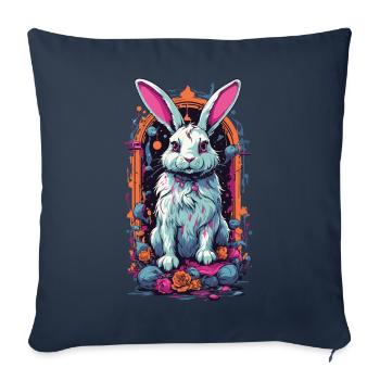 Goth Occult Magic Bunny Streetwear Design - Sofa pillowcase 17,3'' x 17,3'' (45 x 45 cm) - navy - Front