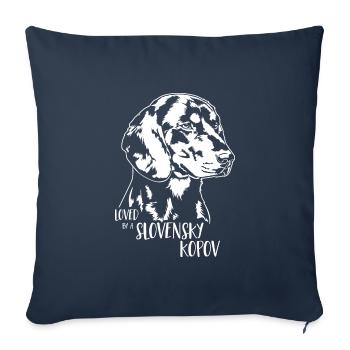 Aimé par un chien Slovensky Kopov Chien Wilsigns - Housse de coussin décorative 45 x 45 cm - bleu marine - Devant
