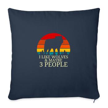 Wolf - Housse de coussin décorative 45 x 45 cm - bleu marine - Devant