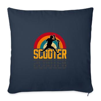 Scooter Rétro Cascadeur Cascadeur Scooters - Housse de coussin décorative 45 x 45 cm - bleu marine - Devant