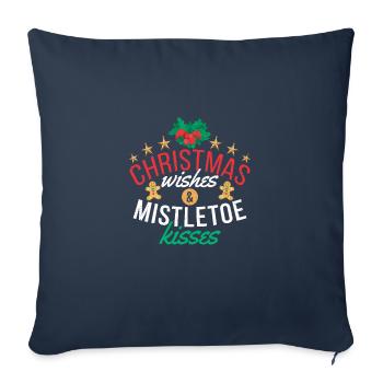 Christmas Wishes & Mistletoe Kisses Christmas - Sofa pillowcase 17,3'' x 17,3'' (45 x 45 cm) - navy - Front