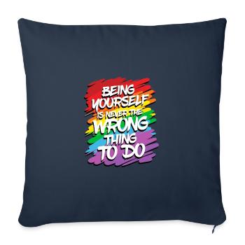 LQBTQ Drapeau Gay Arc-en-ciel Drapeau Pride Bisexual - Housse de coussin décorative 45 x 45 cm - bleu marine - Devant