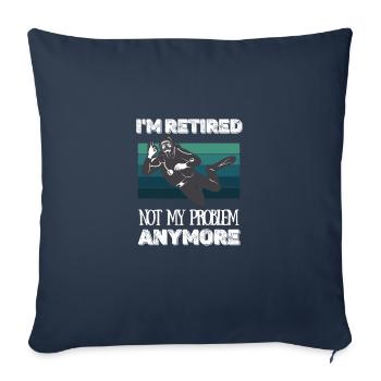 Retraite - Pension - Housse de coussin décorative 45 x 45 cm - bleu marine - Devant