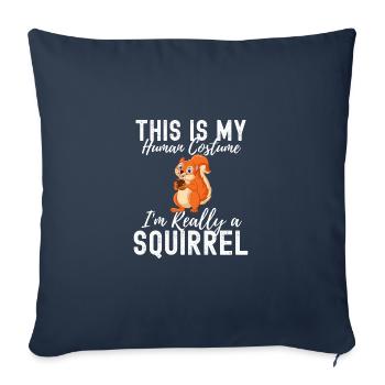 Écureuils - Housse de coussin décorative 45 x 45 cm - bleu marine - Devant