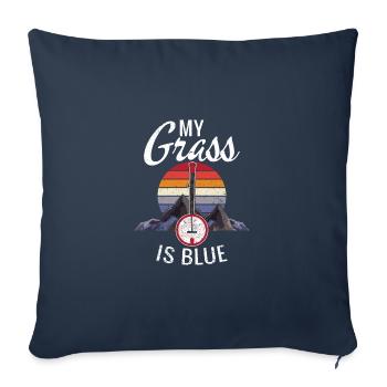 My Grass is Blue Retro Rocky Banjo Bluegrass - Sofa pillowcase 17,3'' x 17,3'' (45 x 45 cm) - navy - Front