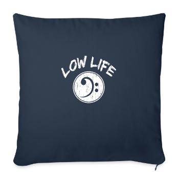 Cool Bass Clef Low Life Pun Music Performance Band - Sofa pillowcase 17,3'' x 17,3'' (45 x 45 cm) - navy - Front