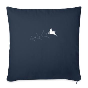 Manta Ray Animal Sea Rays Stingray Eagle Rays - Housse de coussin décorative 45 x 45 cm - bleu marine - Devant