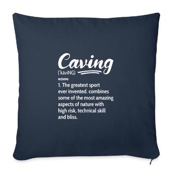 Caving Definition Speleology Caves Spelunking - Sofa pillowcase 17,3'' x 17,3'' (45 x 45 cm) - navy - Front