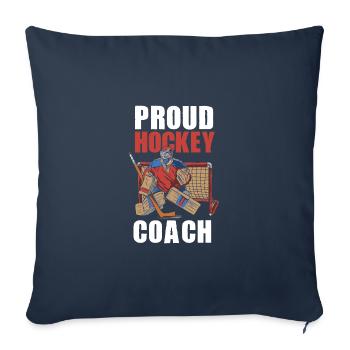 Entraîneur de hockey sur glace Joueurs de hockey sur glace Hockey sur glace Schl - Housse de coussin décorative 45 x 45 cm - bleu marine - Devant