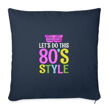 | de style des années 80 Costume de fête rétro des années 80 - Housse de coussin décorative 45 x 45 cm - bleu marine - Devant