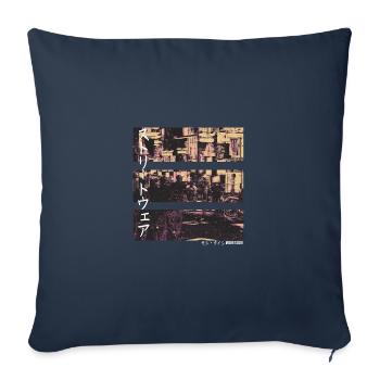 Esthétique Streetwear japonaise - Housse de coussin décorative 45 x 45 cm - bleu marine - Devant