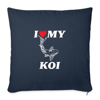 I love my Koi carp - Sofa pillowcase 17,3'' x 17,3'' (45 x 45 cm) - navy - Front