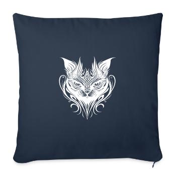 Tribal Tattoo Cat - Sofa pillowcase 17,3'' x 17,3'' (45 x 45 cm) - navy - Front