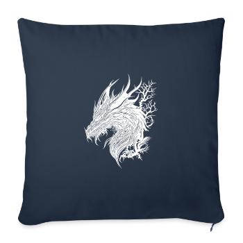 Evil Vintager Dragon in Nature Scale Dress - Sofa pillowcase 17,3'' x 17,3'' (45 x 45 cm) - navy - Front