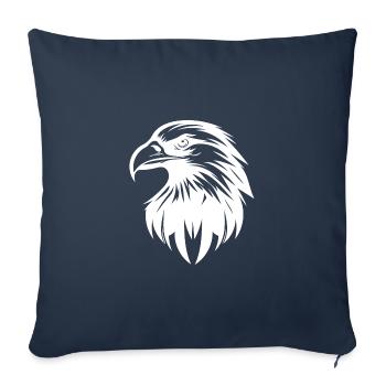 Elegant eagle logo in tattoo style - Sofa pillowcase 17,3'' x 17,3'' (45 x 45 cm) - navy - Front