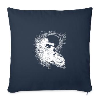 Style Splash Jump de course de moto - Housse de coussin décorative 45 x 45 cm - bleu marine - Devant