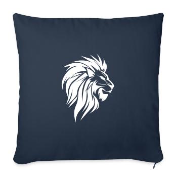 Evil Lion Head Tattoo Style Elegant Mane - Housse de coussin décorative 45 x 45 cm - bleu marine - Devant