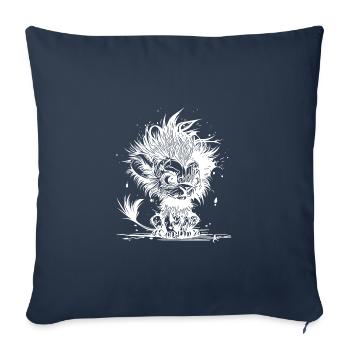 Câlins petits méchants enfants lion à crinière - Housse de coussin décorative 45 x 45 cm - bleu marine - Devant